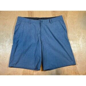 Oneill Shorts Mens 38 Blue Heather Polyester Chino Flat Front Surf Solid Skater